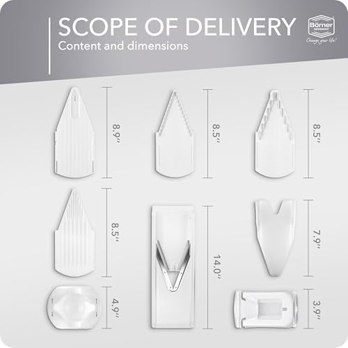 Mandoline Food Slicer V3 (Profi Set) by Reston Lloyd • V-Slicer with 4 Inserts, Docking Station & Food Holder • Made in Germany • Fruit & Vegetable Chopper • Multiple Settings • Color: White
