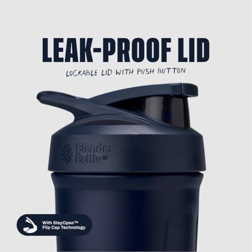 BlenderBottle Sport Flip Stainless Steel Shaker Bottle 24 oz Navy - Image 2