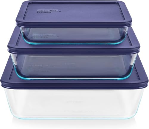 Simply Store (3-Pack) Rectangular Glass Food Storage Containers Set