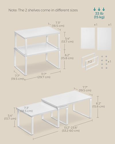 Cabinet Organizer Shelf, Set of 2 Spice Rack, Kitchen Storage