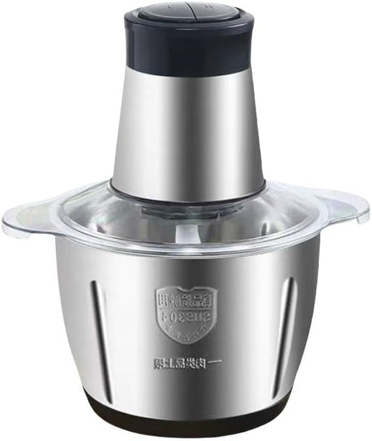 3L Multfunctional Garlic Peeler Household Electric Meat Grinder Garlic Shredder Fruit and Vegetable Chopper Kitchen Tool For Onion, Meat, Nuts, Fruits, Garlic, Vegetables(Black,Two knife) by Unknown