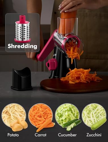 GDL Cheese Grater Hand Crank, Rotary Cheese shredder, Vegetable Slicer - Image 3