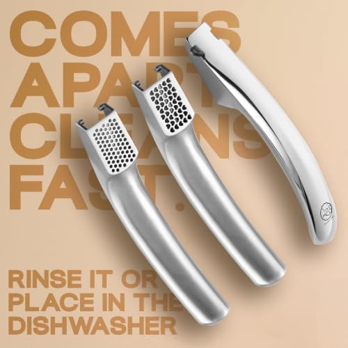 Gourmet Easy Garlic Press Lifetime Replace, No Need to Peel, Fine & Coarse - Image 6