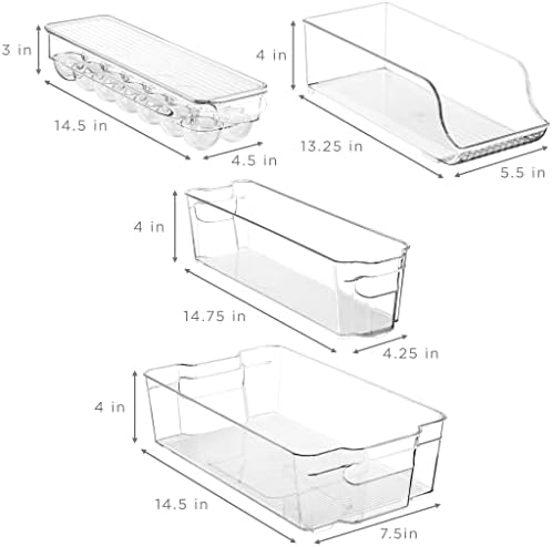 Fridge Organizers and Storage Bins for Pantry & Fridge (8 Piece Set)