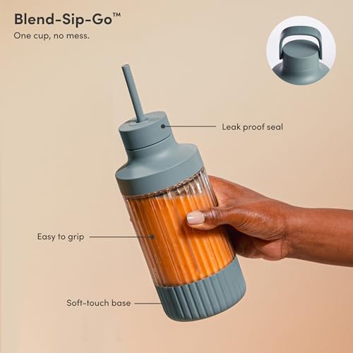 The Beast Mini Blender Plus | Mini Countertop Kitchen Blender | Blend Smoothies and Shakes, Dressings, Sauces, Dips | Extra Vessels, Straw Cap and Straws Included | 600W (Mist) (Pack of 3) - Image 6