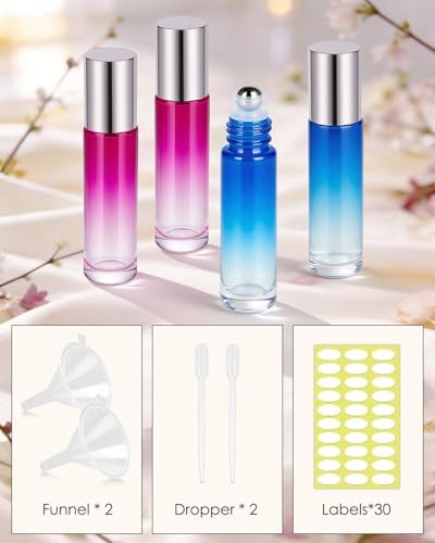 Essential Oil Roller Bottles - 25 Pack Refillable 10ml Glass Roller Bottles - Image 3