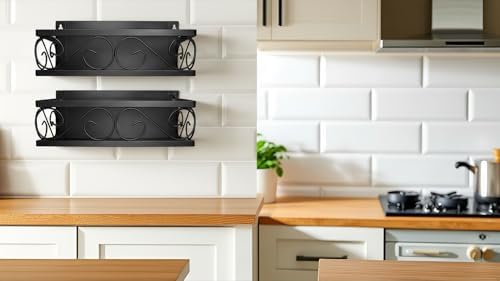 Magnetic spice Rack, Stronger Magnet to use on refrigereator with Wall Mount Option, Perfect Space Saver for Kitchen- for Holding Spices, Jars, Bottle, cans (Pack of 2)