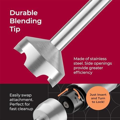 Mueller Immersion Blender Handheld - 8 Speed Stainless Steel Electric Hand Blender, Emulsion Blender Stick Kitchen Gadget with Turbo Mode - Image 4