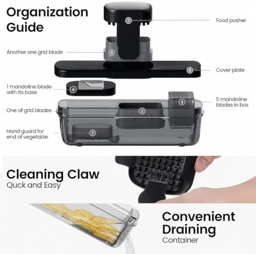 8-in-1 Vegetable Chopper Mandoline Slicer with Container Hand Guard