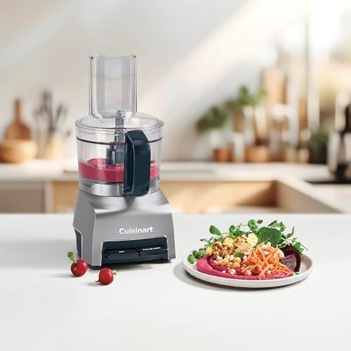 5‑Cup Chop & Shred Food Processor, Compact Food Chopper, Easy‑Store Design, Silver FP-5