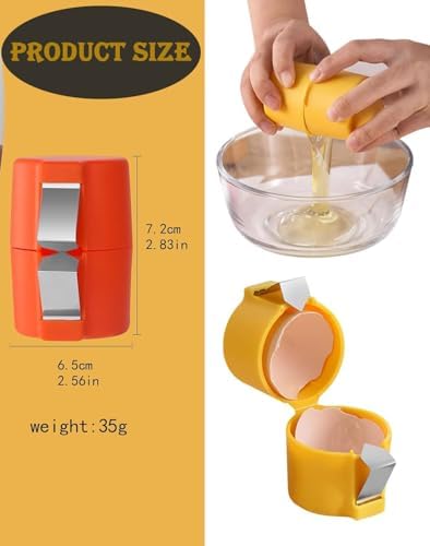 3PCS Egg Shell Opener Egg Separator Stainless Steel Egg Peeler for Eggs, Easy Raw Egg Cracker & Boiled Egg Slicer, Kitchen Gadgets for Baking Breakfast - Image 2