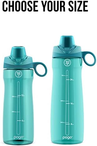 Pogo BPA-Free Plastic Water Bottle with Chug Lid, Blue Atoll, 32 oz. - Image 3