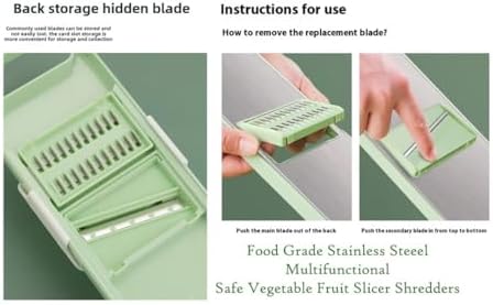 ANAM Mandoline Slicer & Vegetable Cutter – 6-in-1 Manual Food Chopper with Container – Stainless Steel Blades for Onions, Fruits & Vegetables – BPA-Free, Dishwasher Safe, Non-Slip Base, Easy Meal Prep - Image 5