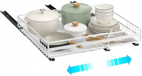 Pull Out Cabinet Organizer 12-20" W x 16" D, No Drill Expandable Heavy Duty