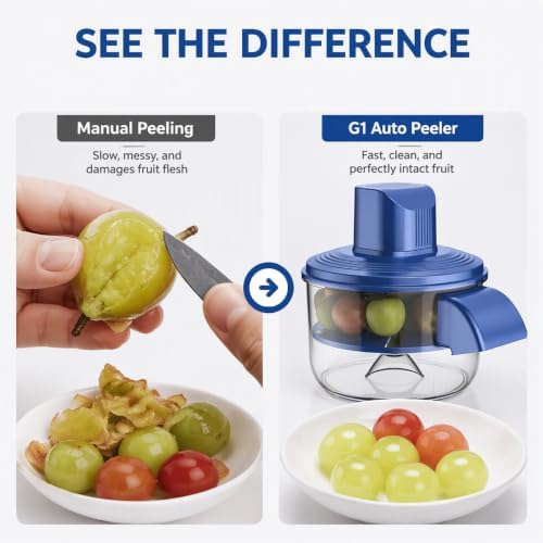 Transparent Electric Fruit & Vegetable Peeler Garlic Peeler, Blue