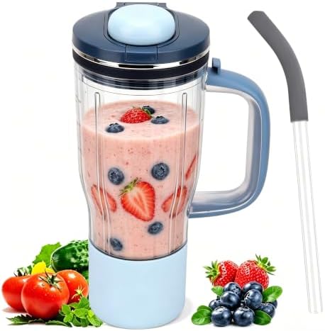 26oz Travel Tumbler Replacement: Compatible with Ninja BlendBOSS Blender, Travel Tumbler with Glass Straws (Cyberspace) by GreeSuit