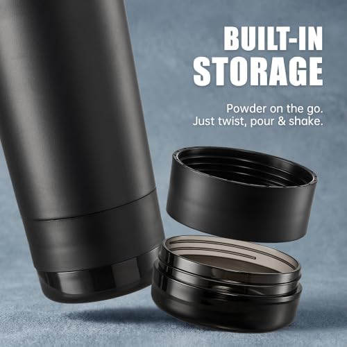 Fijinhom 24 oz Insulated Shaker Bottle with Portable Powder Container. - Image 3