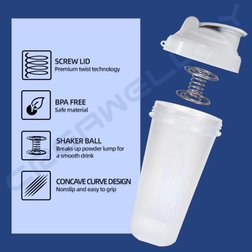 28oz Protein Shaker Bottle with Blending Ball Black&White - Image 3