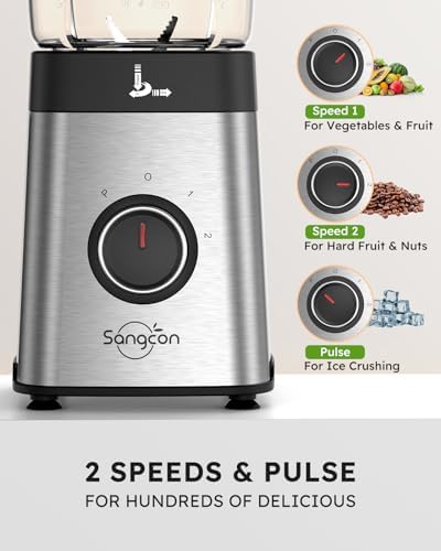 Sangcon Blenders for Kitchen - Smoothie Blender - Personal Blender for Shakes and Smoothies, Grinding & more, 40 oz Jar & 17 oz Cup with To-Go Lid - Image 6