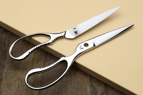 All Stainless Steel Pull-Apart Japanese Kitchen Shears/Scissors 8.25 Inch (210mm) - Made in Japan