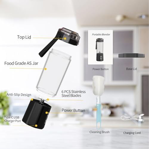 Portable Blender, Personal Blenders with Pulse Mode, Smoothie & Shake Maker - Image 5