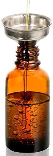 AOZITA 12 Pack, 2 oz Glass Dropper Bottle with 3 Stainless Steel Funnels & 1 Long Glass Dropper - 60ml Amber Tincture Bottles with Eye Droppers for Essential Oils, Liquids - Leakproof Travel Bottle - Image 5