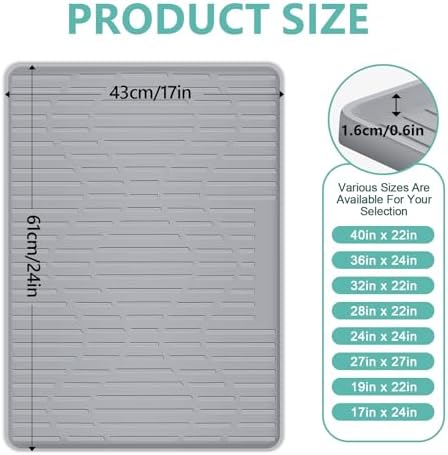 24" x 17" Under Sink Mat for Kitchen Waterproof Raised Edge