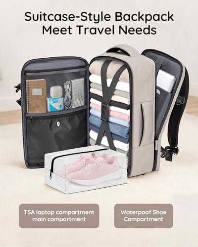 Taygeer Travel Backpack with Shoe Pouch, TSA Approved Personal Item Bag - Image 4