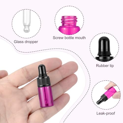 Kesell 3ml Glass Dropper Bottle, 20-Pack Empty Sample Vial - Image 2