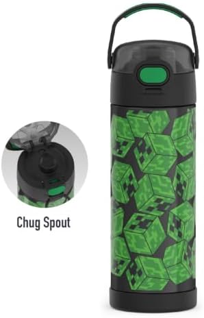 FUNTAINER Water Bottle with Spout, 16oz, Minecraft, Style may vary