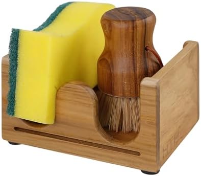 Sponge Holder for Kitchen Sink Teak Wood,Self Draining