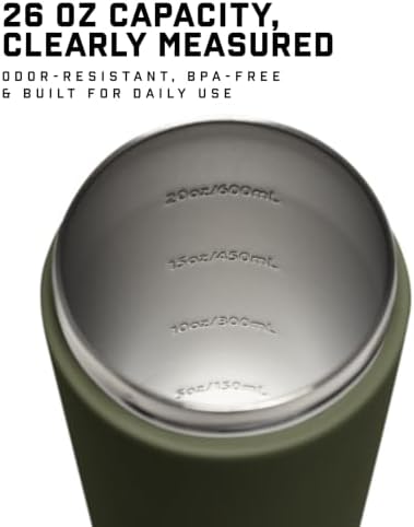 Gymreapers Stainless Steel Protein Shaker Bottle - Double Wall Insulated, Leak Proof, BPA-Free Metal Vacuum Blender Cup For Gym, Sports, Pre & Post-Workout Cold Hydration - 26 OZ (OD Green) - Image 4