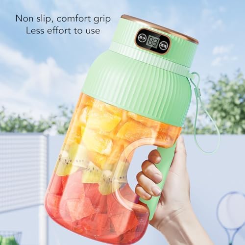 Portable Juicer Cup, 150W 1200ml Multifunctional Mini Travel Blender for Gym Home Office Sports Outdoor, Mini Juicer Cup, Mini Blending Cup, Portable Juice Cup (Green) - Image 3