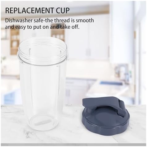 32Oz Blender Replacement Cups with Flip Top Lid, Portable To-Go Blending Cups 2 Pack | Compatible With Nutribullet 600W & Pro 900W Blender - Image 3