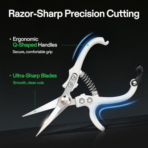 Pruning Shears for Gardening, Q-Shaped Garden Scissors for Plants