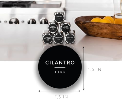 Spice Labels for Glass Jars, 202 Round Preprinted Waterproof Kitchen Spice Labels Stickers, Seasoning Organization Black Pantry Herbs Label for Top Lid, Chalkboard Labels for Spice Jars