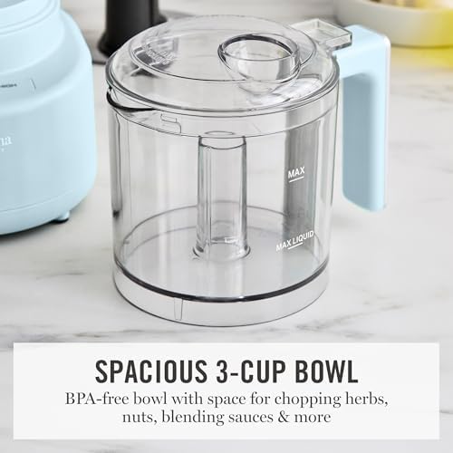 Martha Stewart 3 Cup Electric Vegetable Chopper & Mini Food Processor, Blue - Image 4