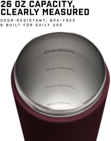 Gymreapers Stainless Steel Protein Shaker Bottle - Double Wall Insulated, Leak Proof, BPA-Free Metal Vacuum Blender Cup For Gym, Sports, Pre & Post-Workout Cold Hydration - 26 OZ (Burgundy) - Image 4
