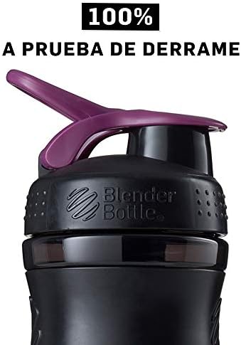 BlenderBottle SportMixer Tritan Grip Shaker Bottle, Transparent Black/Plum, 28-Ounce - Image 5