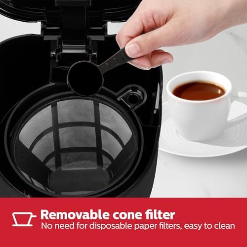 Holstein Housewares 5-Cup Programmable Coffee Maker, 25oz Drip Coffee Machine with Auto Brew Timer, Pause & Serve, Compact Design – Perfect for Home, Office & Dorm Use, Black - Image 3