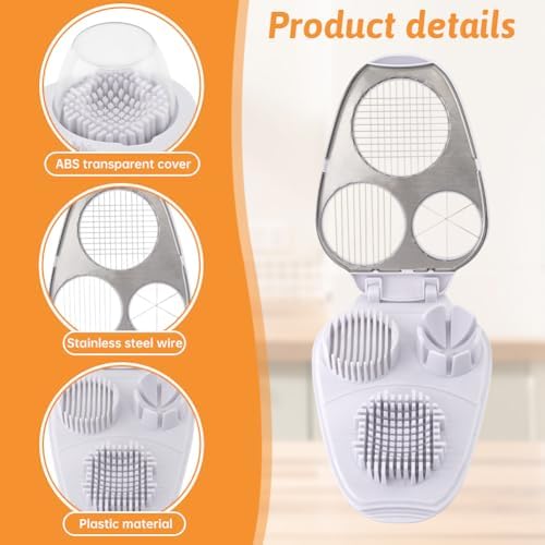 3 in 1 Egg Slicer for Hard Boiled Eggs,with Cleaning Brush,Egg Cutter - Image 4