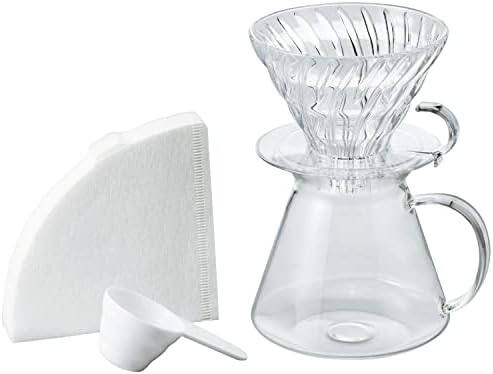 "Simply " V60 Glass Pour Over Coffee Set, Size 02