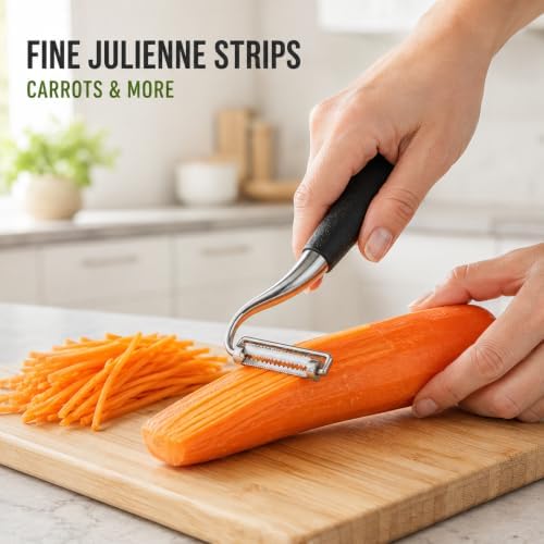3 Pack Julienne Peeler Set, Stainless Steel Vegetable Peelers