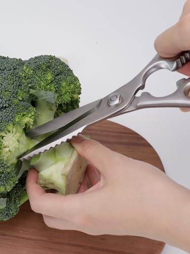 Kitchen Scissors, Forged Stainless Steel Shears for Meat and Vegetables