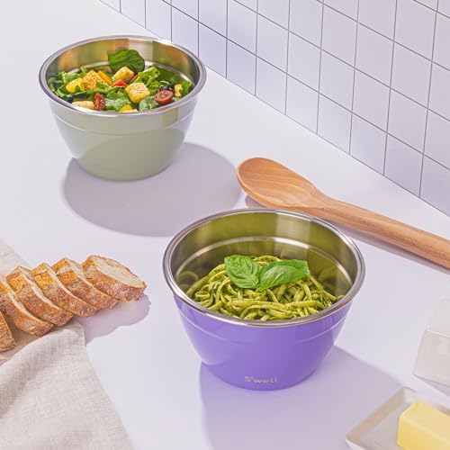Stainless Steel Salad Bowl Kit 64 oz Mountain Sage