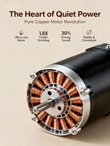Portable Electric Burr Coffee Grinder, E96T, Light Beige