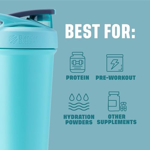 BlenderBottle Sport Sleek Stainless Steel Shaker Bottle 25 oz Seafoam - Image 4