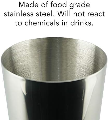 Professional Bartender Kit - 6PC Premium Cocktail Stainless Steel Shaker Set - 24oz Martini Shaker Gloss Finish, with Muddler, Stirring Spoon, 2X Wine Pourer, and Double Jigger