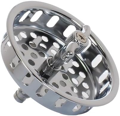 3.5" Sink Drain Assembly with Twist Lock Basket Strainer, Solid Brass, Polished Chrome