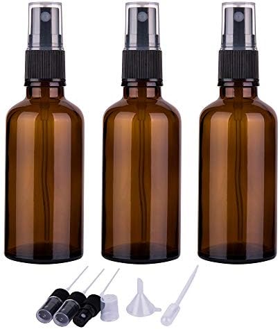 2oz Amber Glass Spray Bottles for Essential Oils, Set of 3 by hmaimas